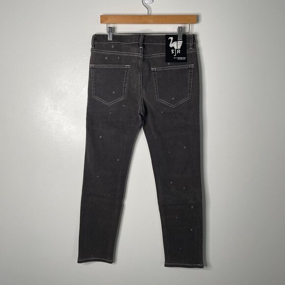 Sandrine Rose Womens Polka Splatter Grey Skinny Jeans Size 30 Grunge Punk Rocker - Picture 4 of 10